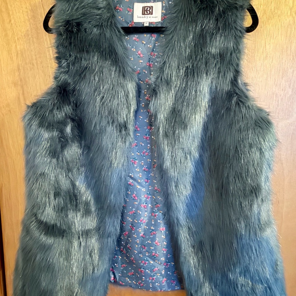Laundry by Design Faux Fur Vest in Sage